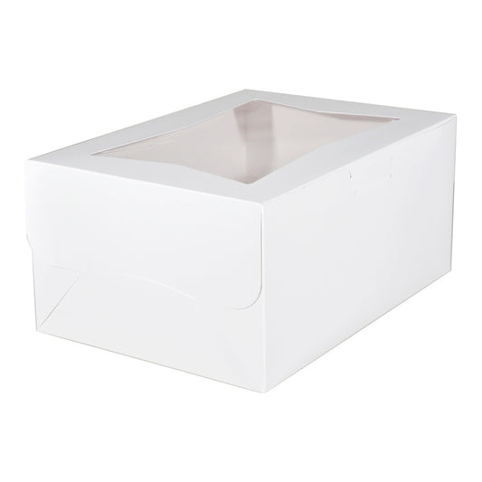 CAKE BOX 14" X 10" X 6.5" PLAIN WINDOW LOCK CORNER