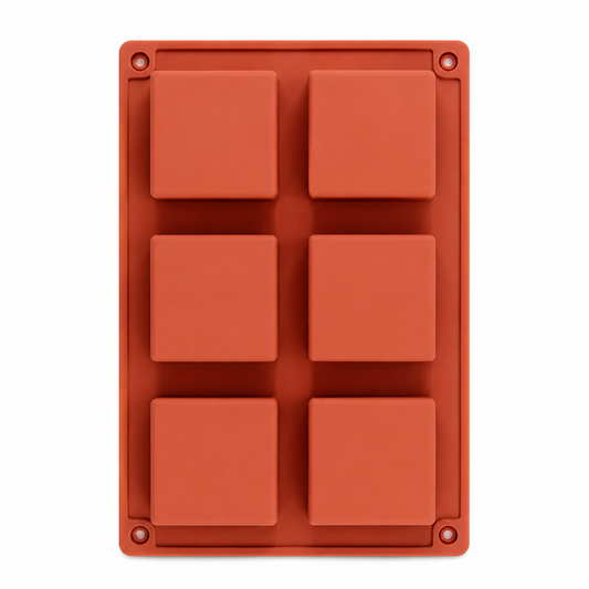Silicone Square Baking Pan for Brownies, Rice Krispies, Cakes 6 Cavities