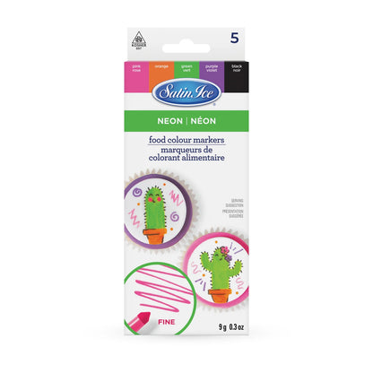 SATIN ICE Food Markers Neon 5ct