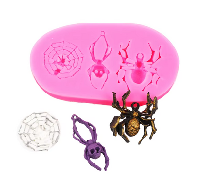 Spider & Spider Web Silicone Mold | Halloween Fondant, Chocolate & Candy Mold