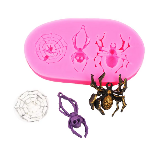 Halloween Spider & Web Fondant Mold Silicone Cake Decorating & Candy Mold