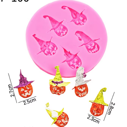 Halloween Pumpkin Witch Hat Fondant Mold - Silicone Cake Decorating & Candy Mold