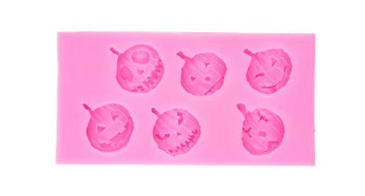 Halloween Jack-o-Lantern Fondant Mold - 6 Cavity Pumpkin Face Cake Decorating