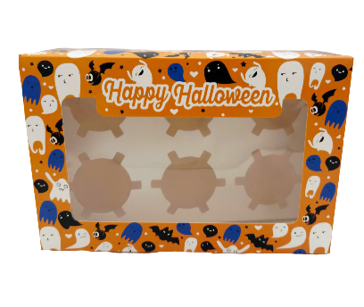 Halloween 6 Cupcake Box  5-Count  9x6.5x3