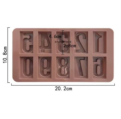 Large Number Shapes Silicone Mold
