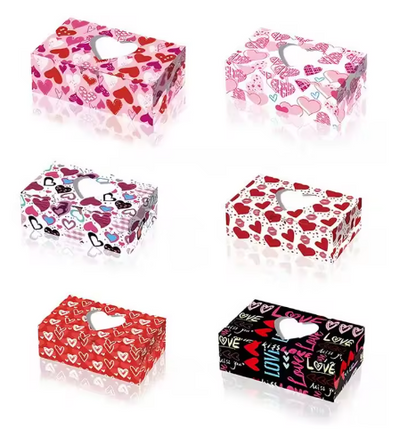 Valentine Heart Window Bakery Boxes – Assorted Designs (Set of 6)