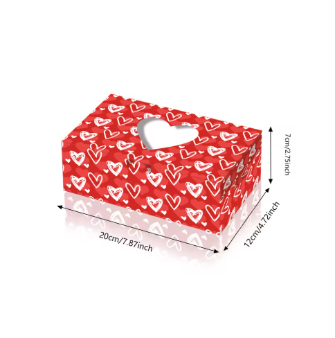 Valentine Heart Window Bakery Boxes – Assorted Designs (Set of 6)