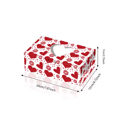 Valentine Heart Window Bakery Boxes – Assorted Designs (Set of 6)
