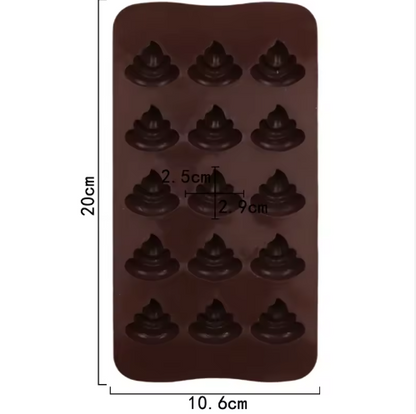 Poop Emoji 15 Cav Silicone Mold