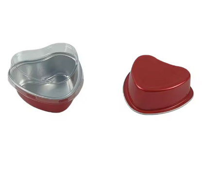 Heart-Shaped Foil Baking Cups, 12 Count | Red