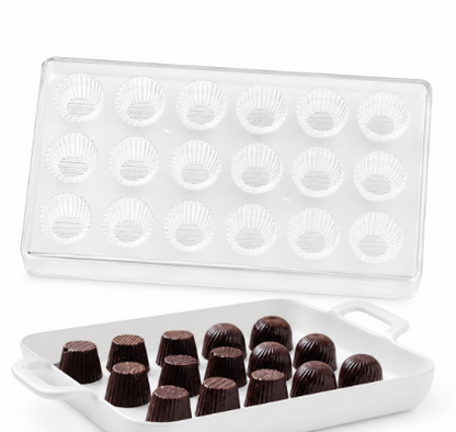 Mini Peanut Butter Cup & Truffle Chocolate Mold – Fluted Polycarbonate Candy Mold
