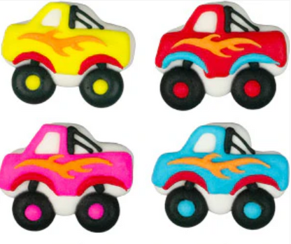 Hot Rod Trucks Icing Topper Assortment 6 Count