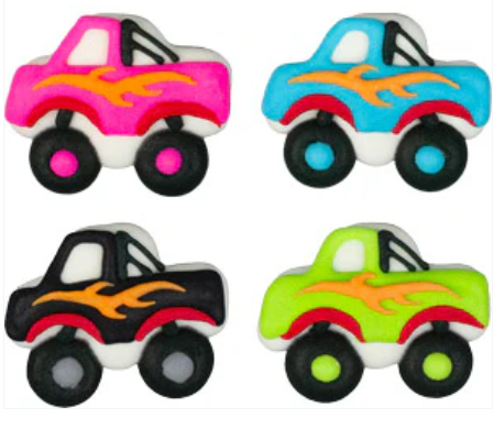 Hot Rod Trucks Icing Topper Assortment 6 Count