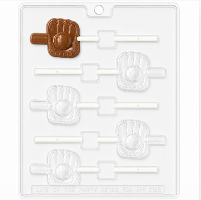 Baseball Ball & Glove Lollipop 5 Cavity