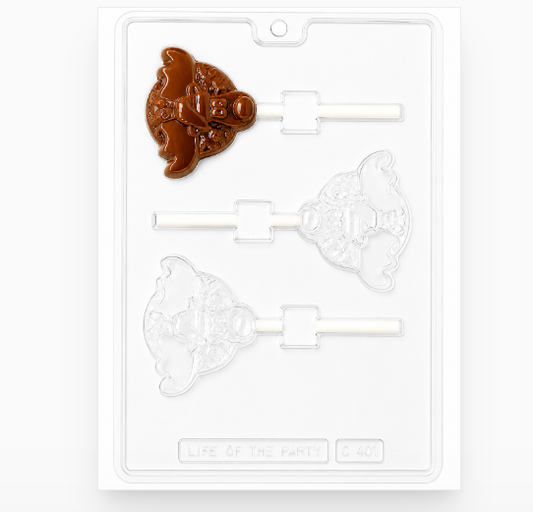 Cute Reindeer Reindeer Candy Lollipop Mold 3 Cavity