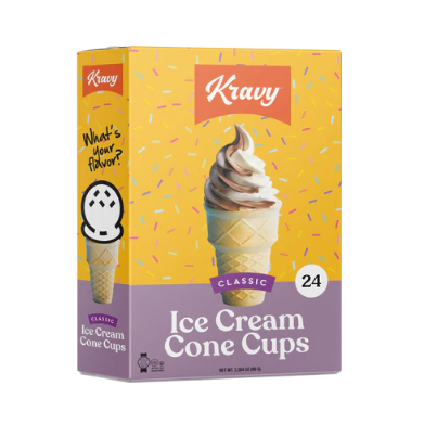 Classic Ice Cream Cone Cups 24 Count | Edible Ice Cream Cones for Sundaes & Desserts