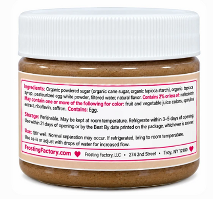 All Natural Brown Cookie Icing by Frosting Factory 2 oz