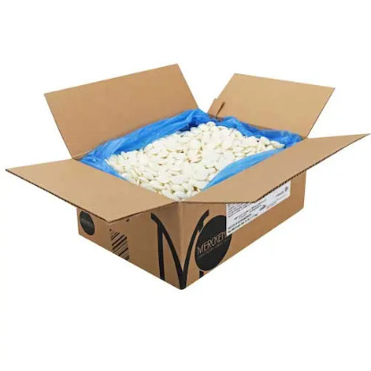 Merckens Super White Chocolate Wafers 25lbs Bulk Case