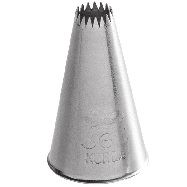 Medium Fine-Ridged Stars, Shells & Flowers Piping Tip – Ateco #363