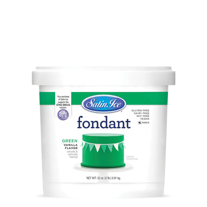 Satin Ice Vanilla Fondant Green  2lb