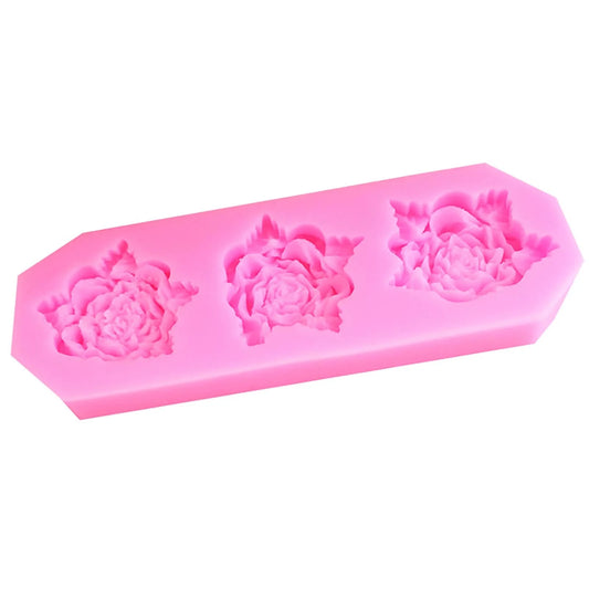 Silicone Rose Mold  3 On A Mold
