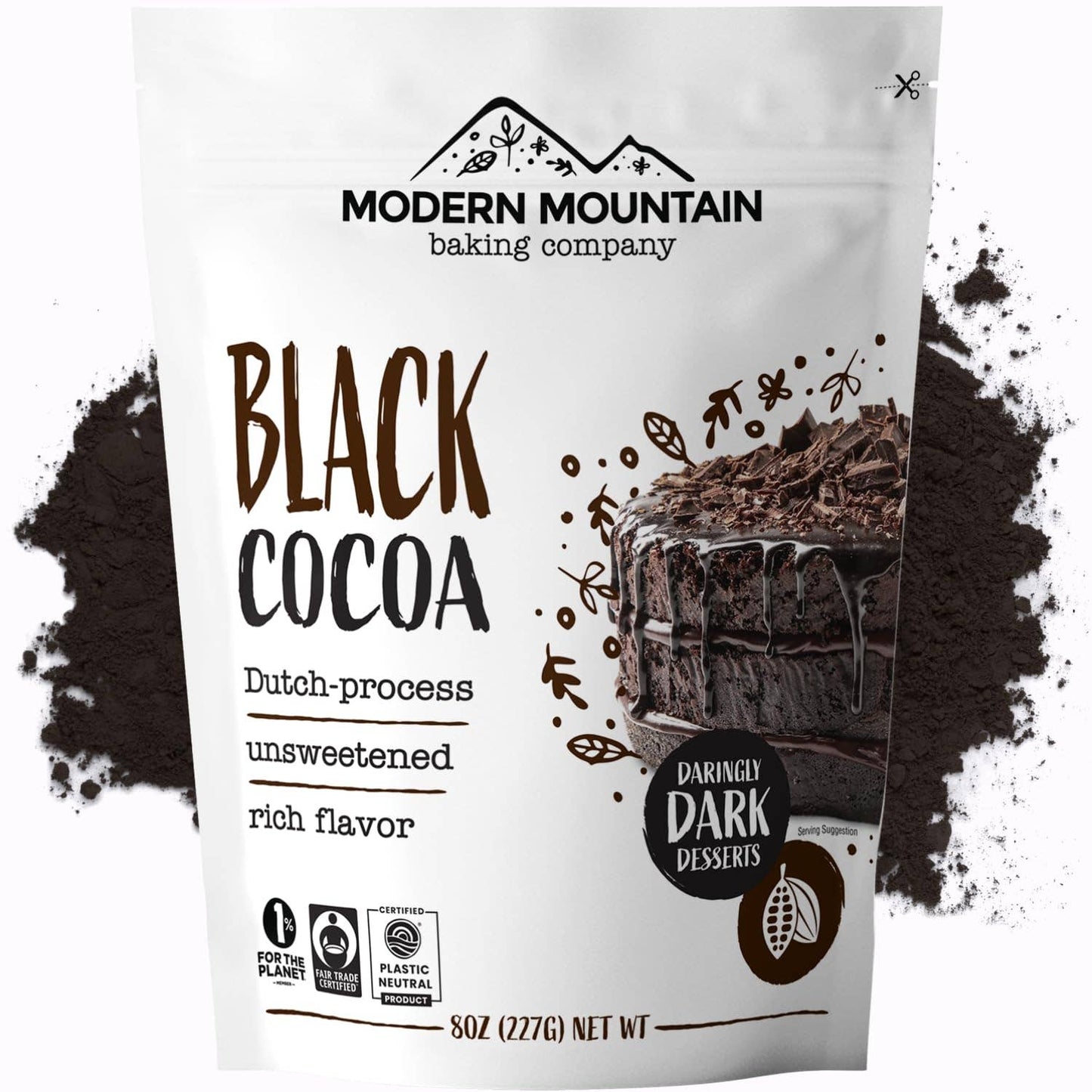 Black Cocoa Powder 8 oz – Ultra Dark Dutch Process Cocoa for Halloween Baking, Black Buttercream, Cookies, Cakes & Brownies