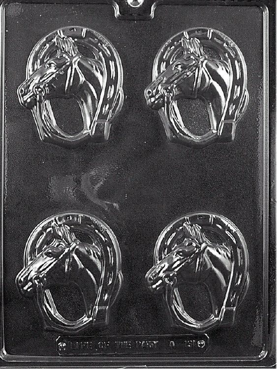 Large Kentucky Derby Chocolate Mold – Horse Head in Horseshoe Candy Mold