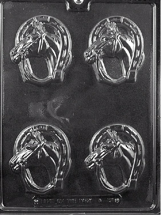 Large Kentucky Derby Chocolate Mold – Horse Head in Horseshoe Candy Mold