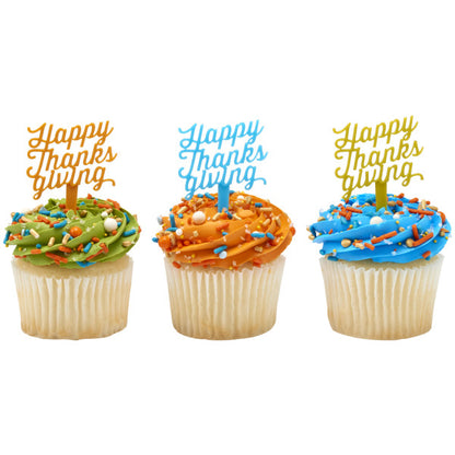 Happy Thanksgiving Cupcake Picks 6pk