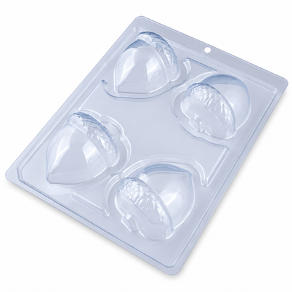 3D Acorn Plastic Chocolate Mold – 3 Piece, 4 Cavities