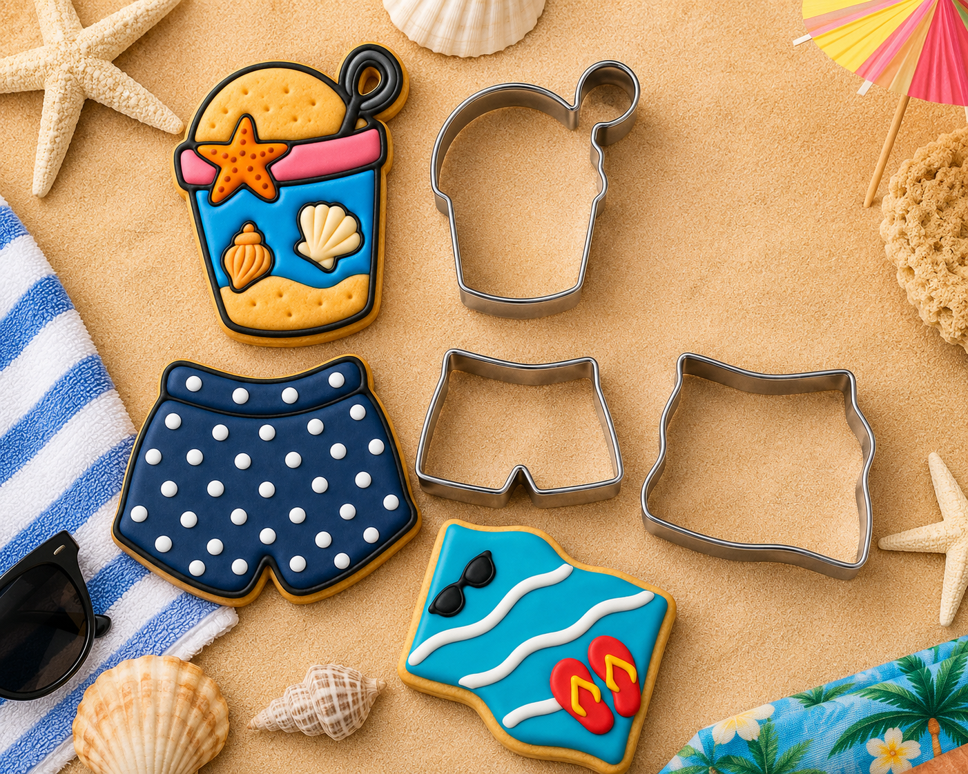 Cookie Hustler's Beach Day Cookie Cutter Bundle
