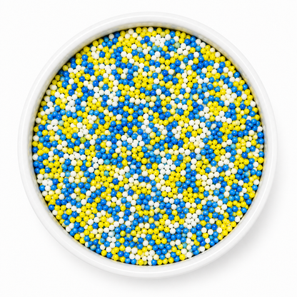 Royal Blue Yellow White Graduation Nonpareil Mix