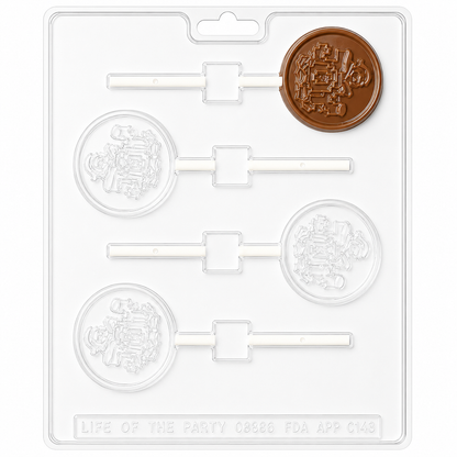 Joy Chocolate Candy Lollipop Mold 4 Cavity