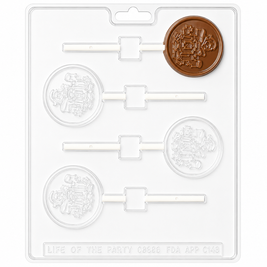 Joy Chocolate Candy Lollipop Mold 4 Cavity