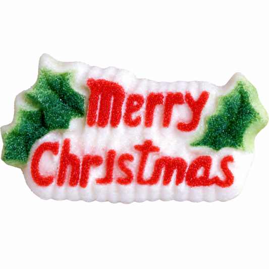Merry Christmas Edible Cake Decorations & Toppers – 4 Count