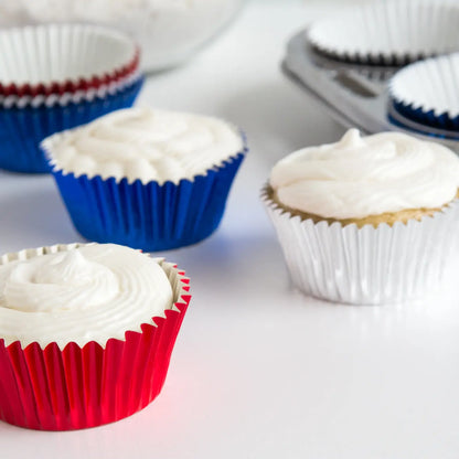 Patriotic Foil Cupcake Liners 45 Count