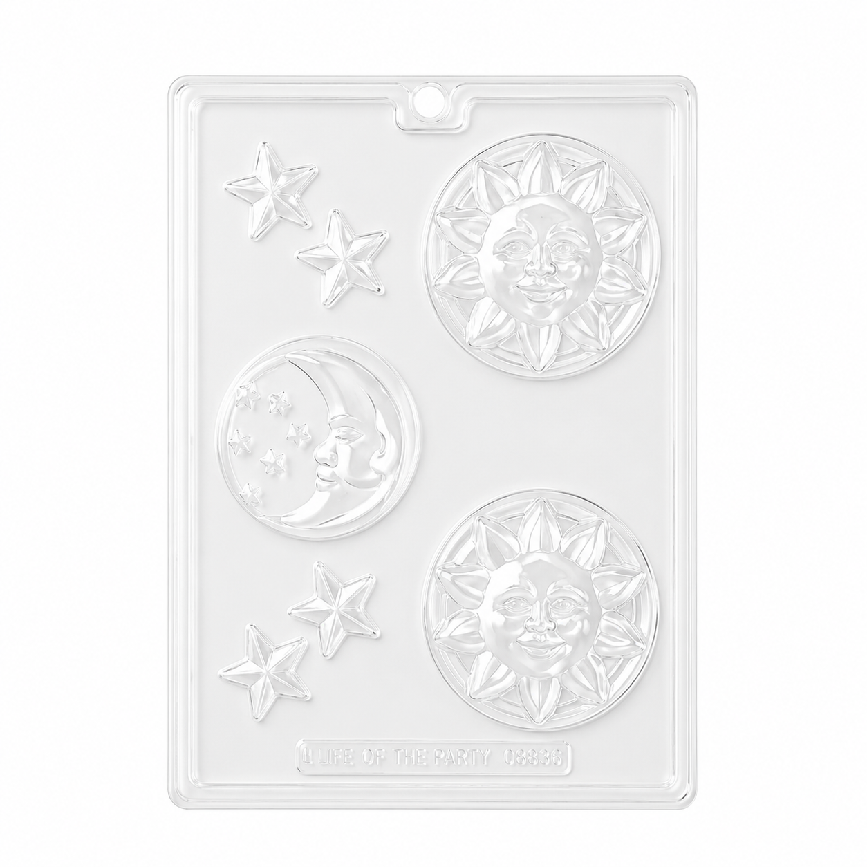 Celestial Chocolate Bar Mold – Moon & Star Round Breakable Candy Bar Mold