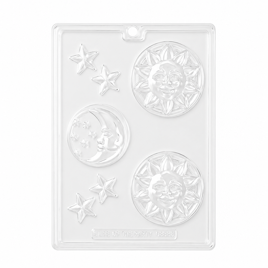 Celestial Chocolate Bar Mold – Moon & Star Round Breakable Candy Bar Mold