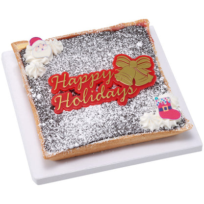 Happy Holiday Cake Topper Red And Gold