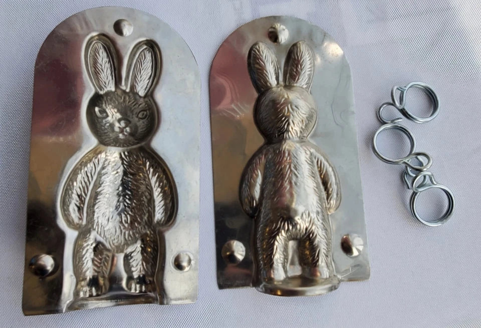 Antique Tin Chocolate Mold Bunny Rabbit 1980s – Standing Easter Candy Mold