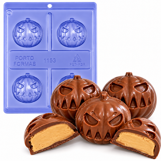 Jack-O’-Lantern Filled Chocolate 3-Part Mold – Porto Formas