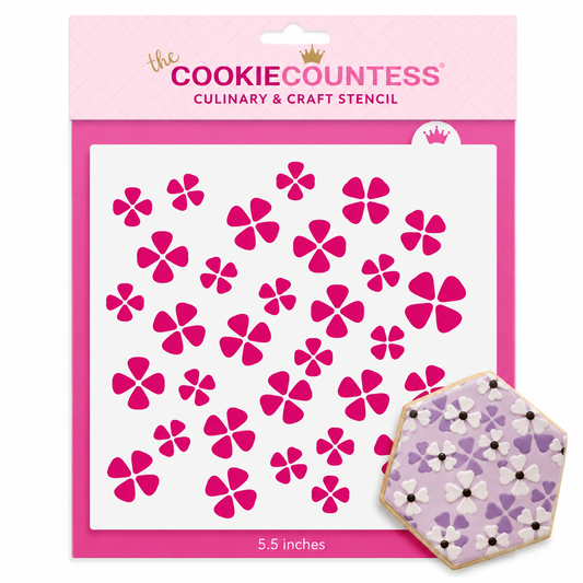 Hydrangea Flower Cookie Stencil – Floral Petal Pattern