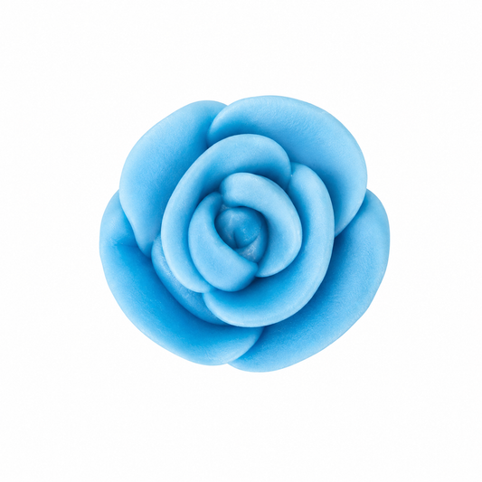 Blue Mini Roses Icing Toppers 40ct