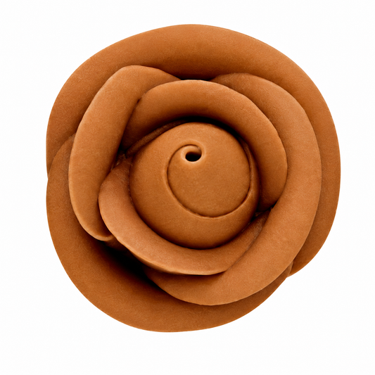 Brown Rose Icing Topper 1.5in 2-Count