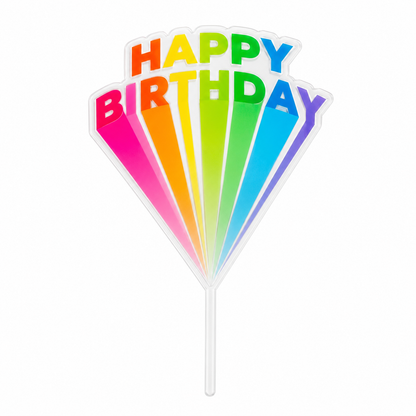 Rainbow Happy Birthday Cake Topper | Colorful Acrylic Birthday Cake Decoration
