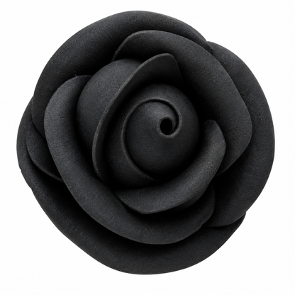 Black Rose Edible Cake Decoration – Black Sugar Rose 3 Count
