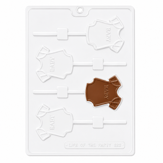 Baby Shower Lollipop Mold Onesie Chocolate Candy Mold 4 Cavity