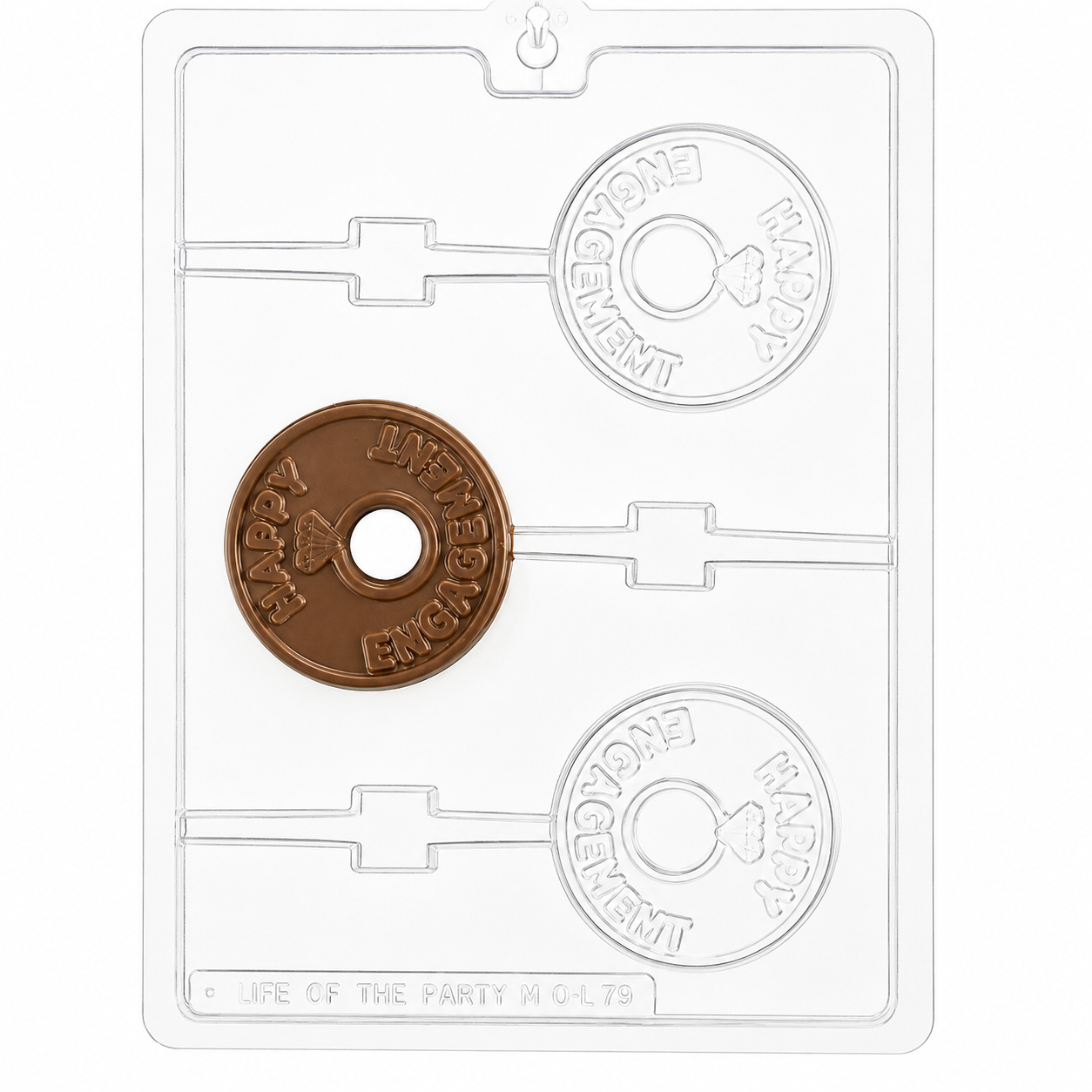 Life Of The Party Happy Engagement Lollipop Mold 3 Cavity