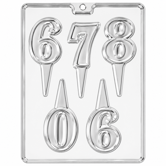 Chocolate Number Cake Topper Mold – Numbers 6, 7, 8, 9 & 0
