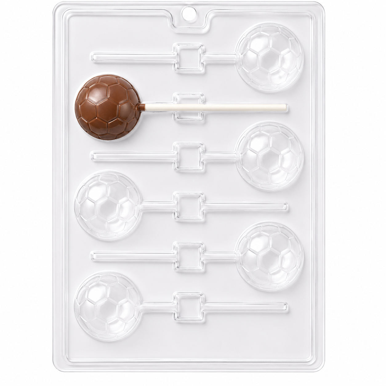 Soccer Ball Lollipop Chocolate Mold 6 Cavity
